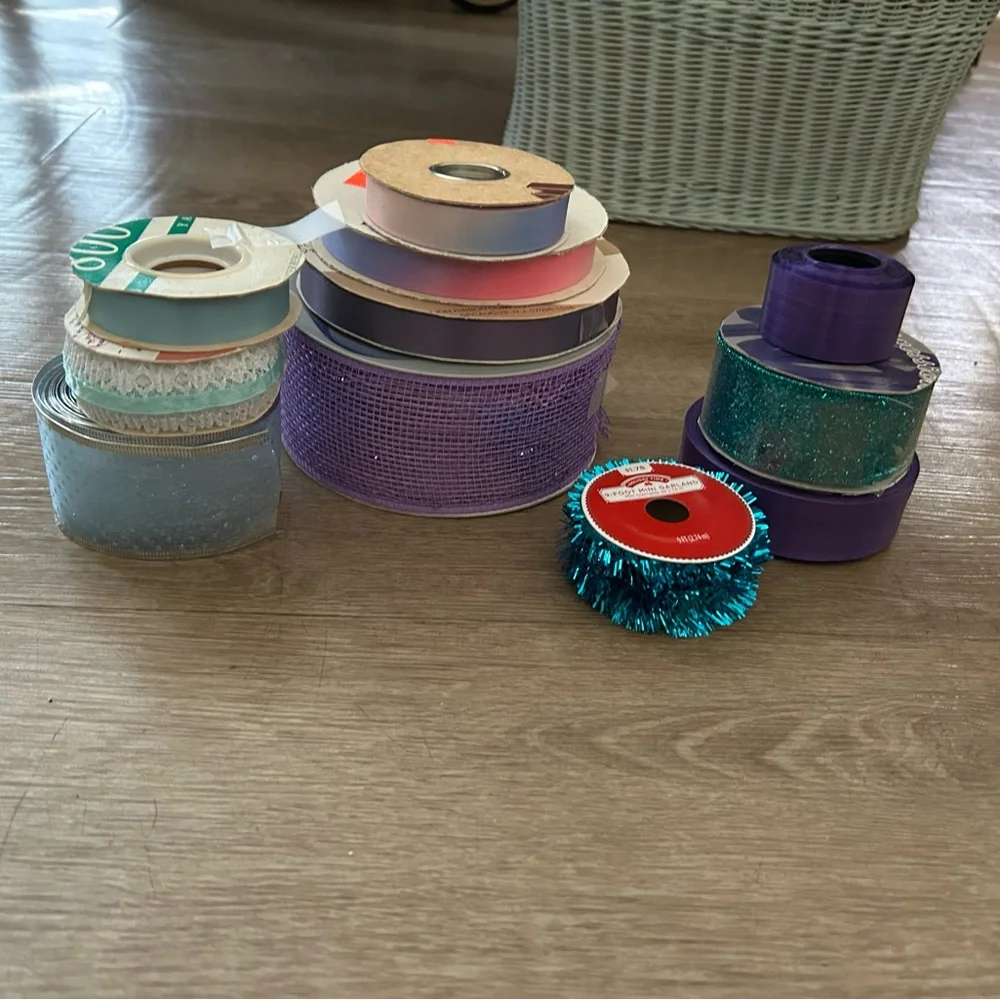 Lot of Assorted Vintage Ribbon for Craft Projects Holidays Gift Wrapping